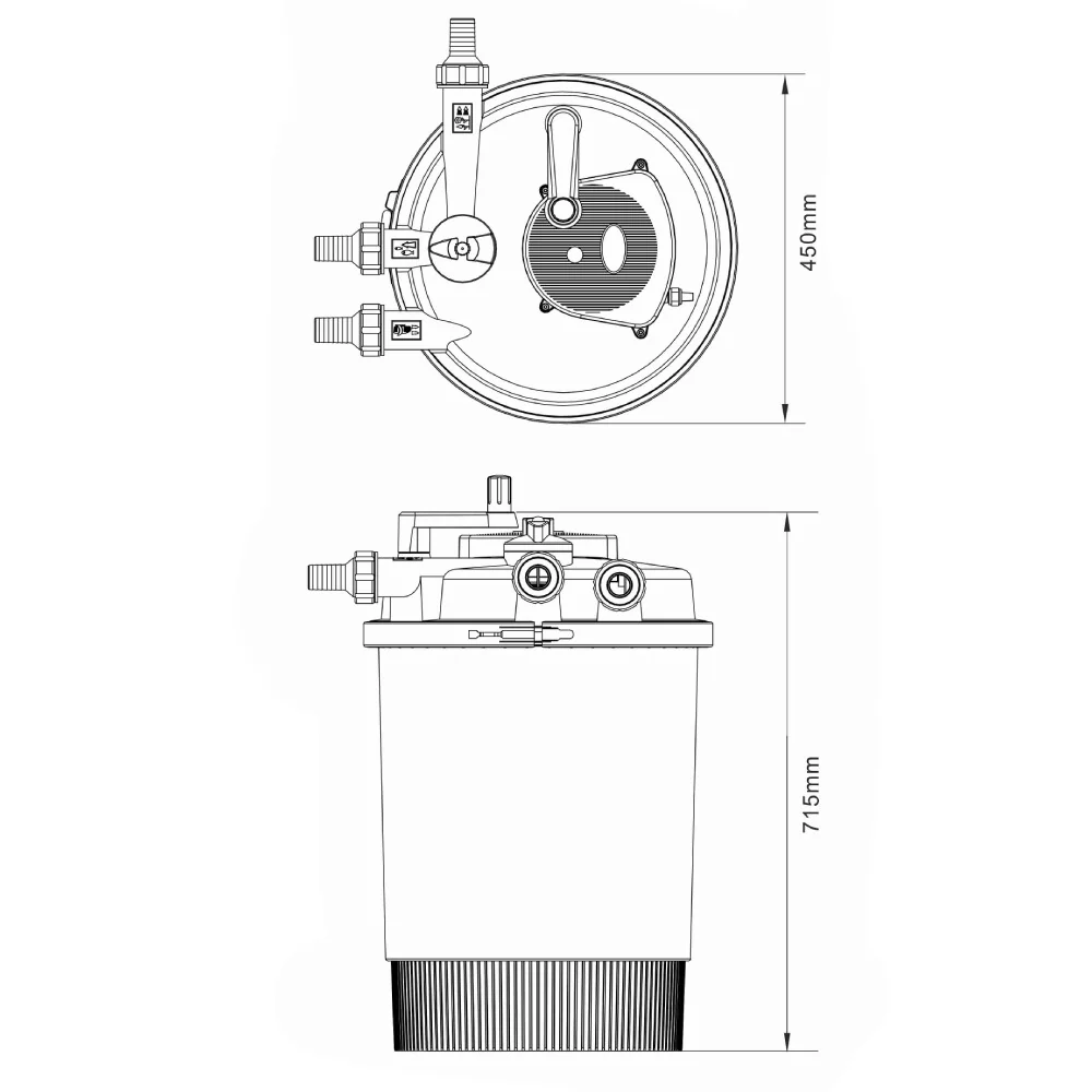 AllPondSolutions 30000L Pressurised Pond Filter PFC-30000-KIT 14000L/H Pump - Image 4