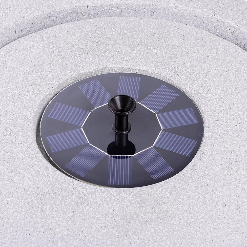Bowl Stone Solar Water Feature - Light Grey - Image 3