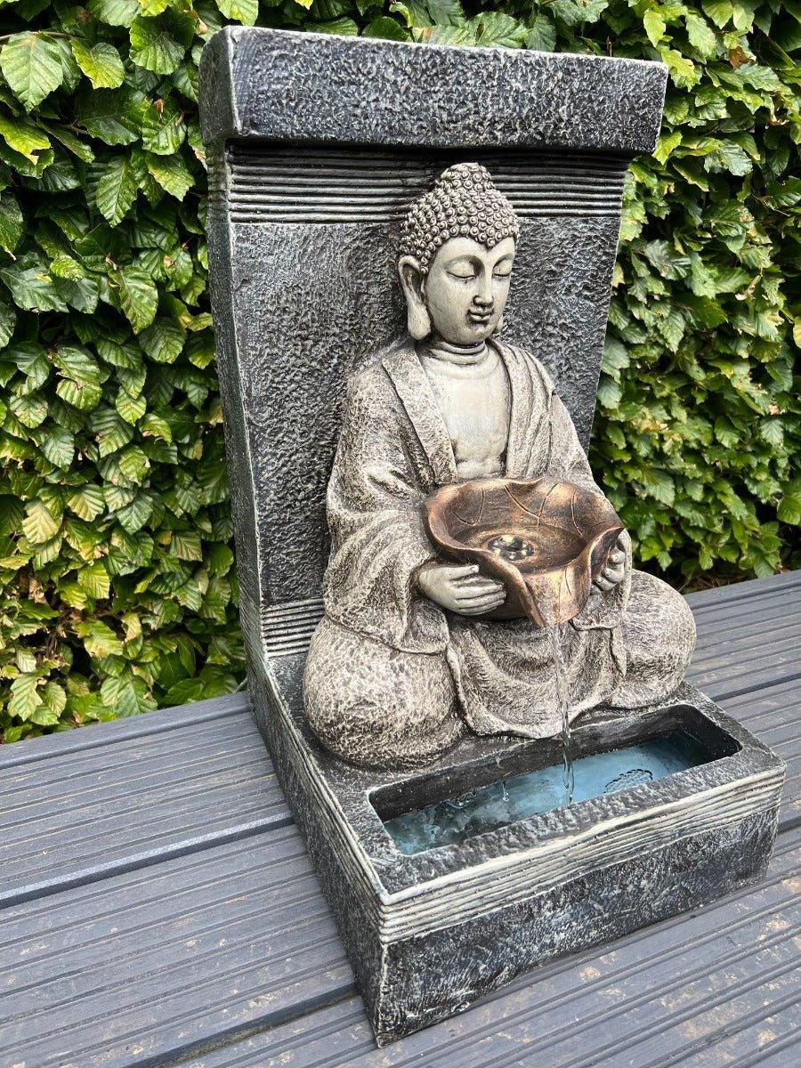 Buddha Water Feature with LED Light - Solar Panel 30x 32x51.5cm - Image 3