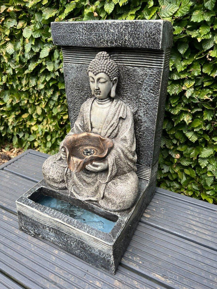 Buddha Water Feature with LED Light - Solar Panel 30x 32x51.5cm - Image 4