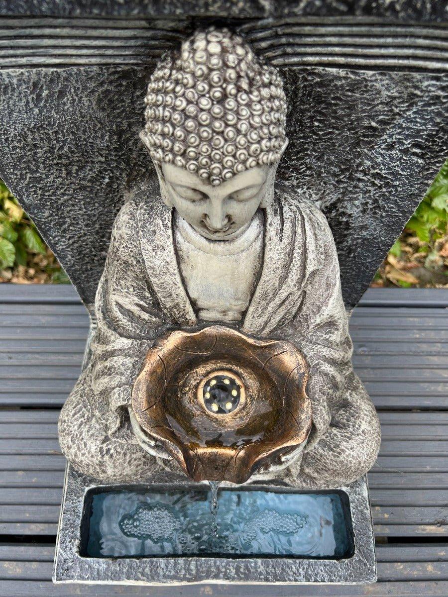 Buddha Water Feature with LED Light - Solar Panel 30x 32x51.5cm - Image 5