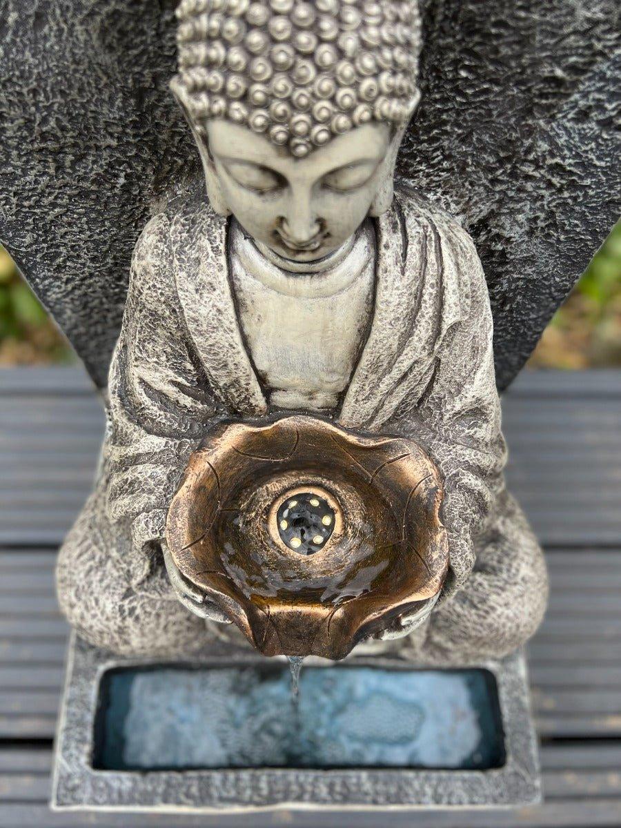 Buddha Water Feature with LED Light - Solar Panel 30x 32x51.5cm - Image 7