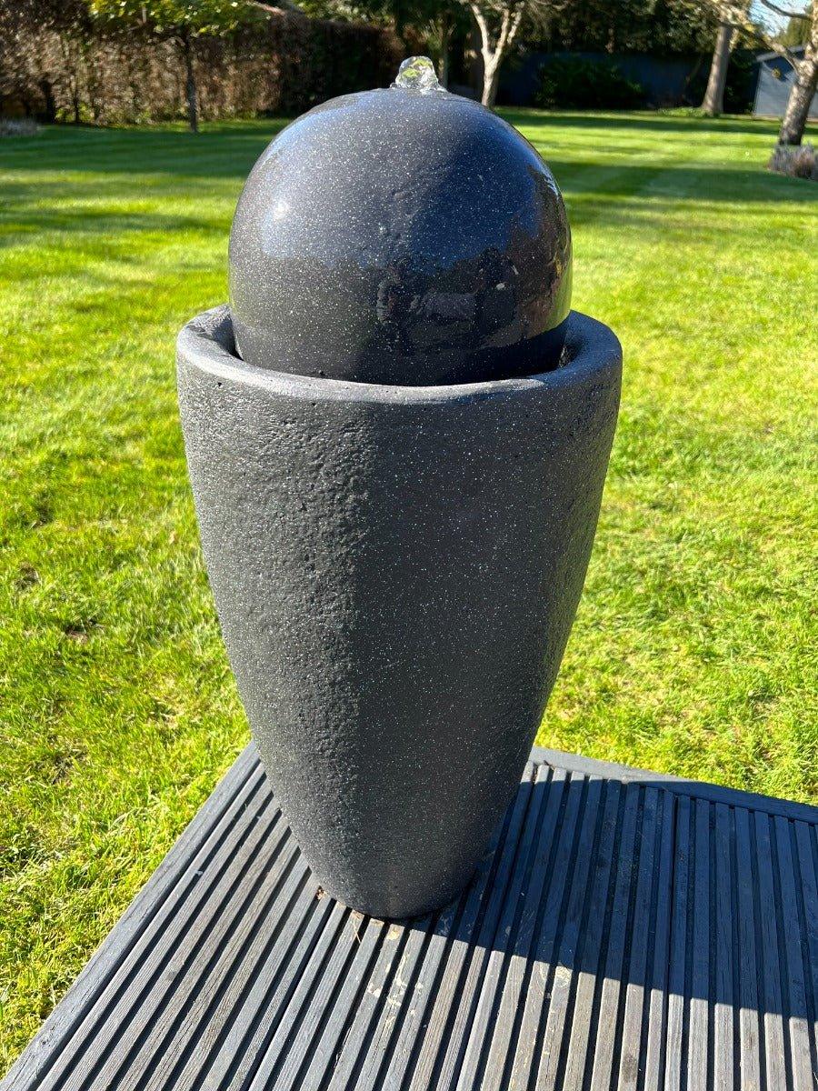 Vase Globe Water Feature with LED Lights -  Solar Panel 65x31x31 Dark Grey - Image 3