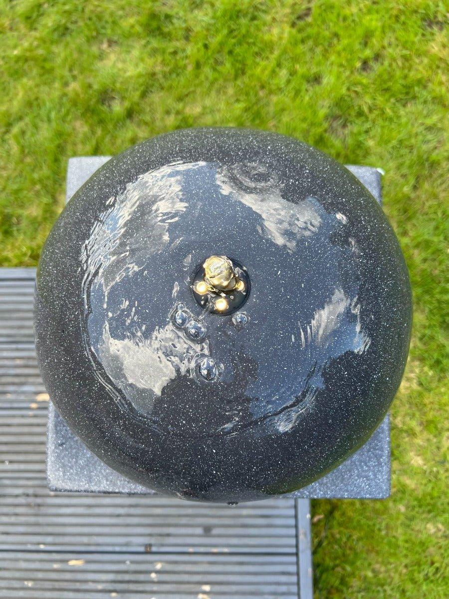 Round Ball On Vase Feature with LED Lights in Dark Grey - Solar Panel 84x33x33 - Image 3