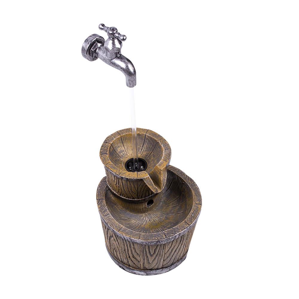 Floating Tap and Barrel Water Feature with LED Lights - Image 3