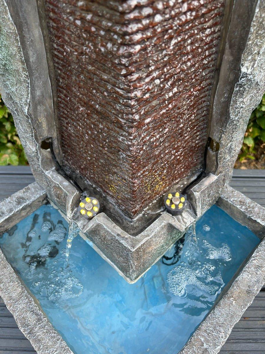 Modern Column Water Feature with LED Lights - Image 4