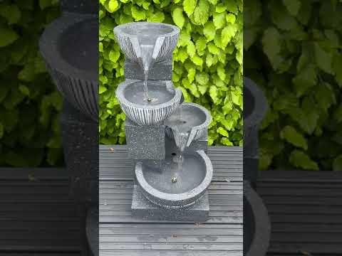 Waterfall x 4 Water Bowls with LED Lights - Solar Panel 47x27x23 - Image 6